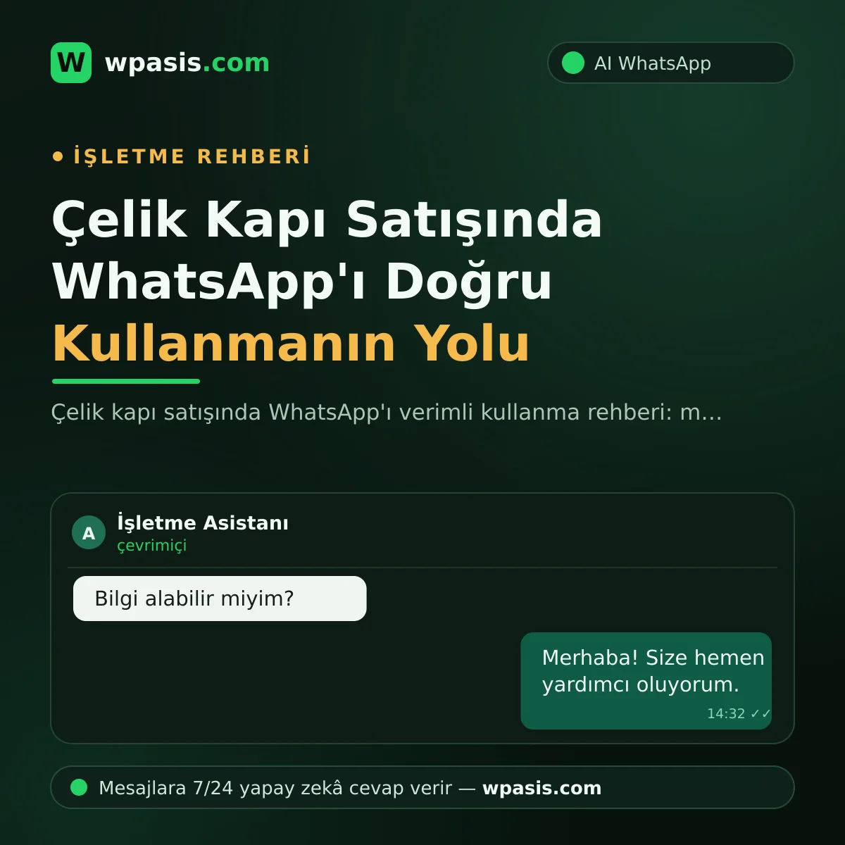 Çelik Kapı Satışında WhatsApp'ı Doğru Kullanmanın Yolu