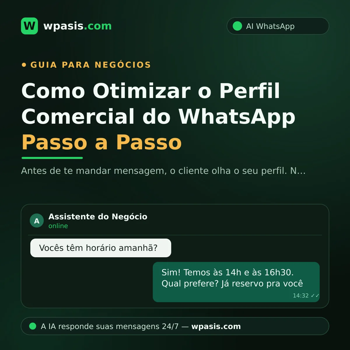 Como Otimizar o Perfil Comercial do WhatsApp Passo a Passo