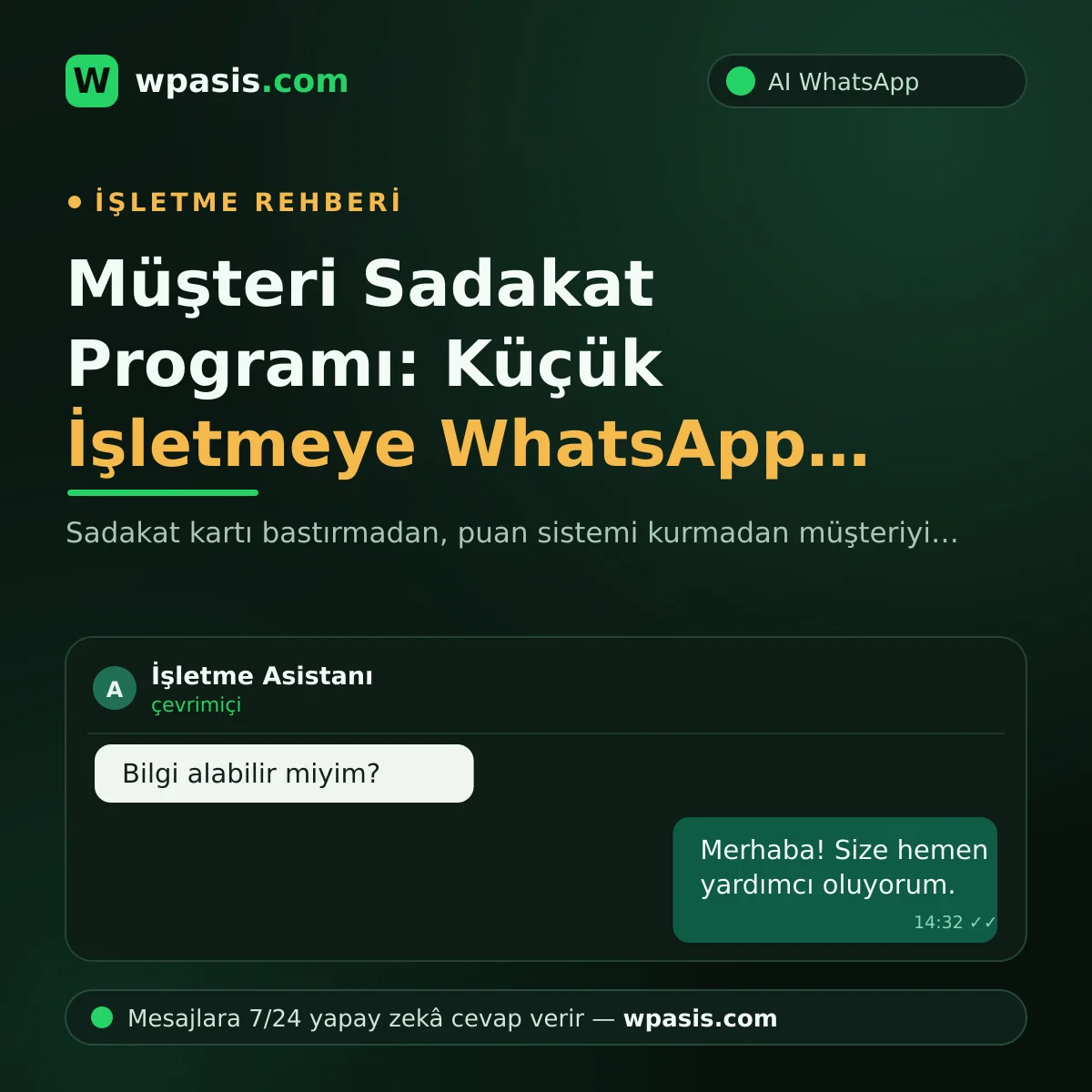 Müşteri Sadakat Programı: Küçük İşletmeye WhatsApp Yolu