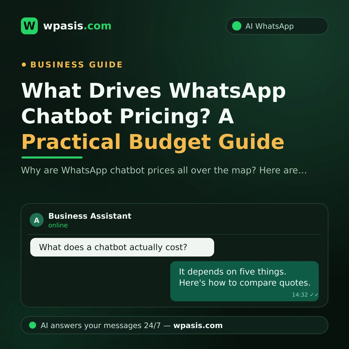 What Drives WhatsApp Chatbot Pricing? A Practical Budget Guide