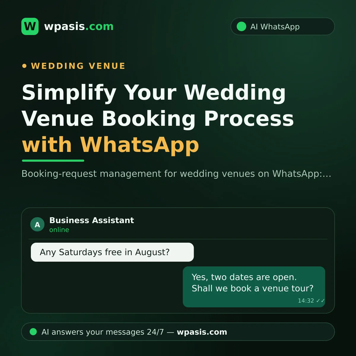 Simplify Your Wedding Venue Booking Process with WhatsApp