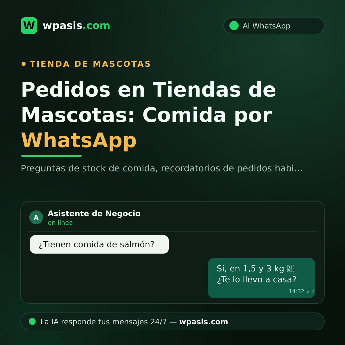 Pedidos en Tiendas de Mascotas: Comida por WhatsApp