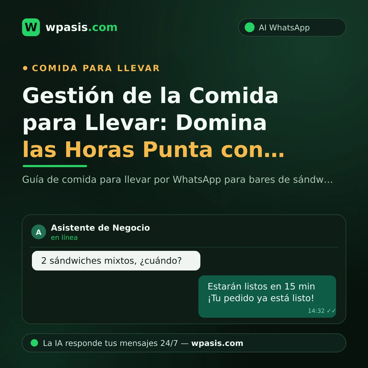 Gestión de la Comida para Llevar: Domina las Horas Punta con WhatsApp