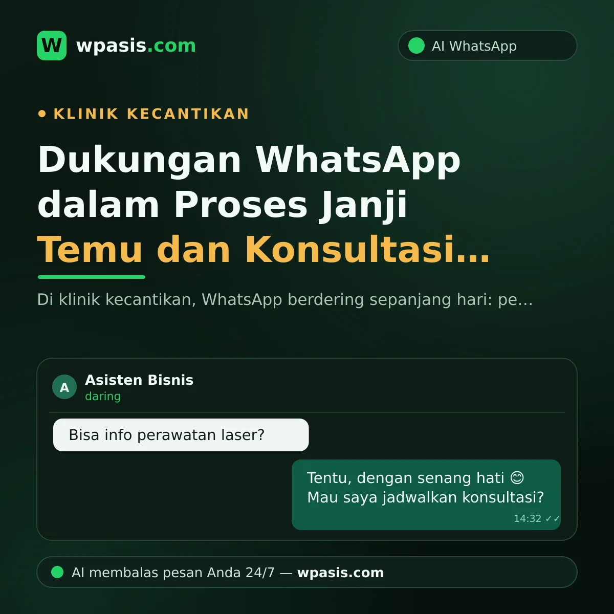 Dukungan WhatsApp dalam Proses Janji Temu dan Konsultasi Klinik Kecantikan