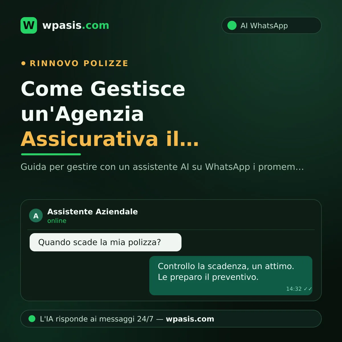 Come Gestisce un'Agenzia Assicurativa il Rinnovo Polizze su WhatsApp?