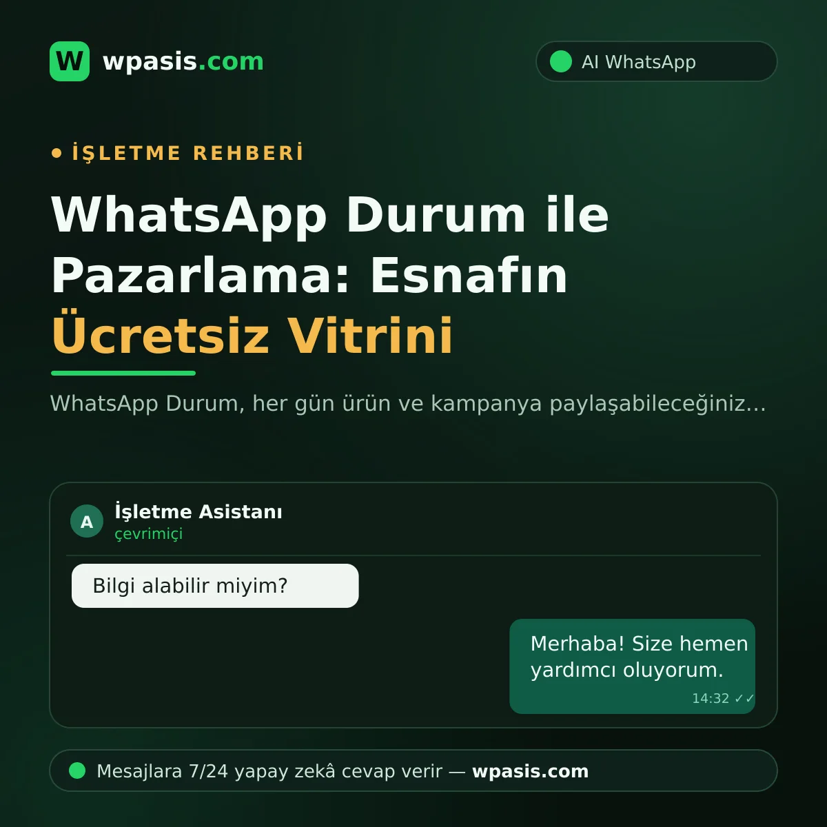 WhatsApp Durum ile Pazarlama: Esnafın Ücretsiz Vitrini