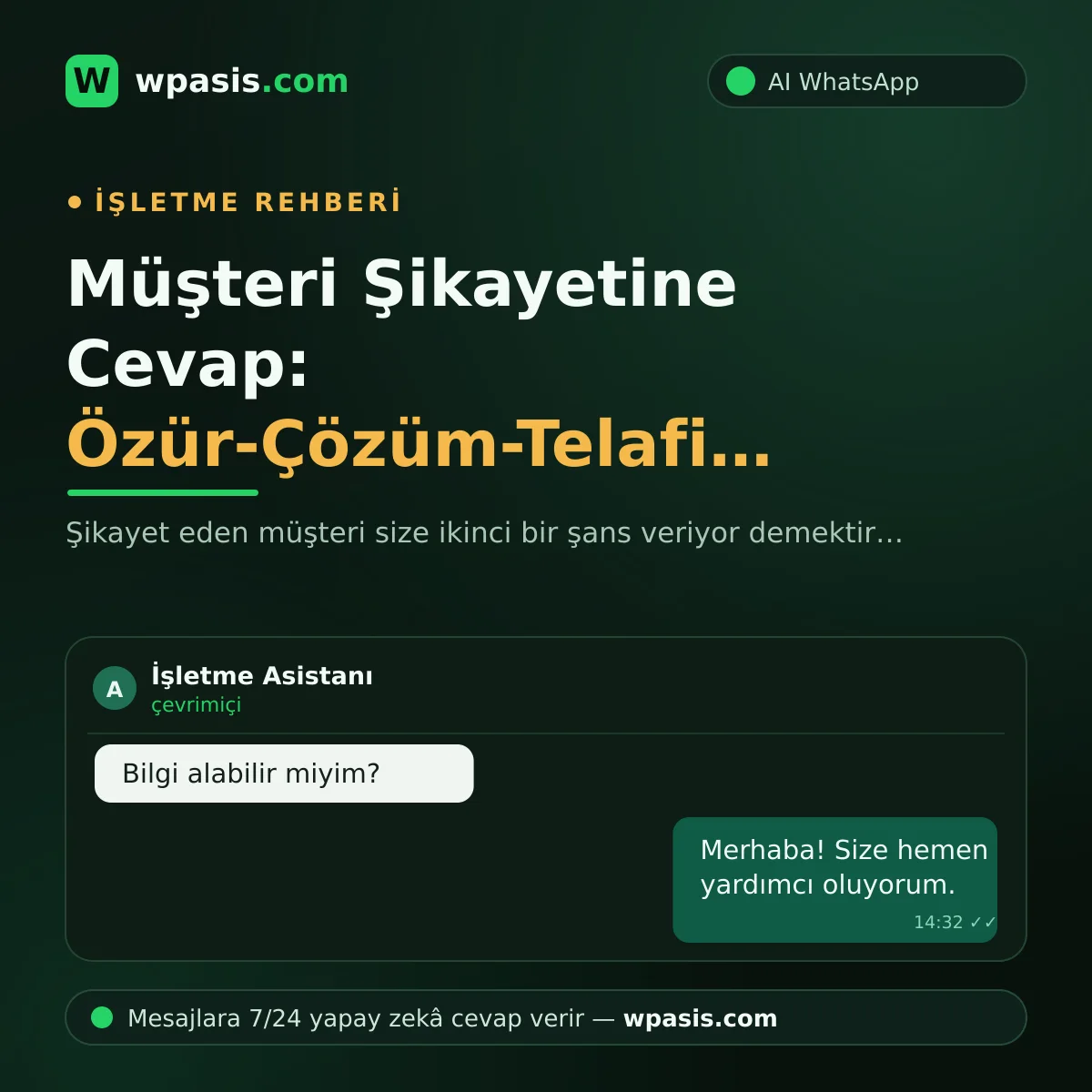 Müşteri Şikayetine Cevap: Özür-Çözüm-Telafi Şablonları