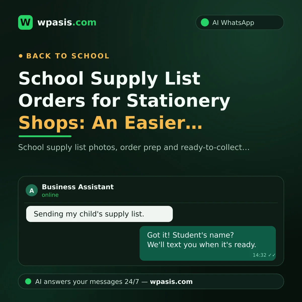 School Supply List Orders for Stationery Shops: An Easier Season on WhatsApp
