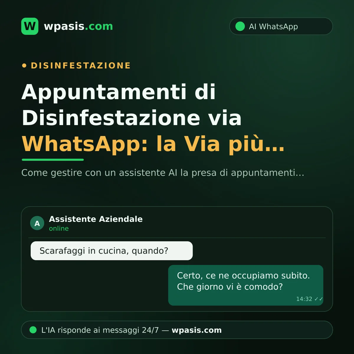 Appuntamenti di Disinfestazione via WhatsApp: la Via più Semplice