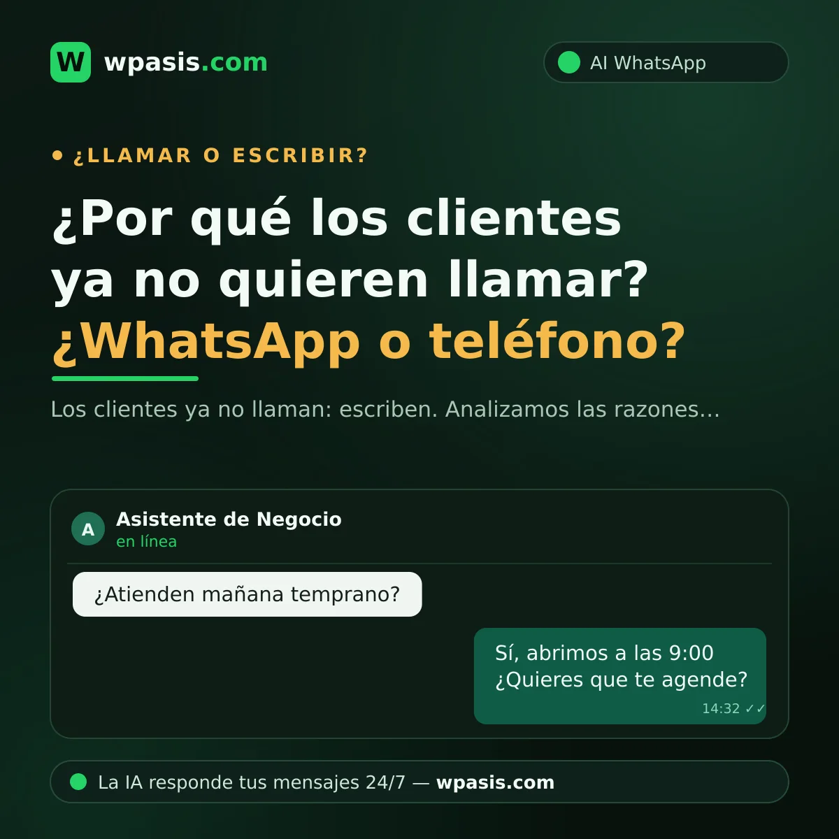 ¿Por qué los clientes ya no quieren llamar? ¿WhatsApp o teléfono?