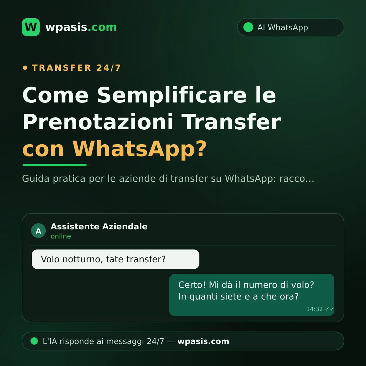 Come Semplificare le Prenotazioni Transfer con WhatsApp?