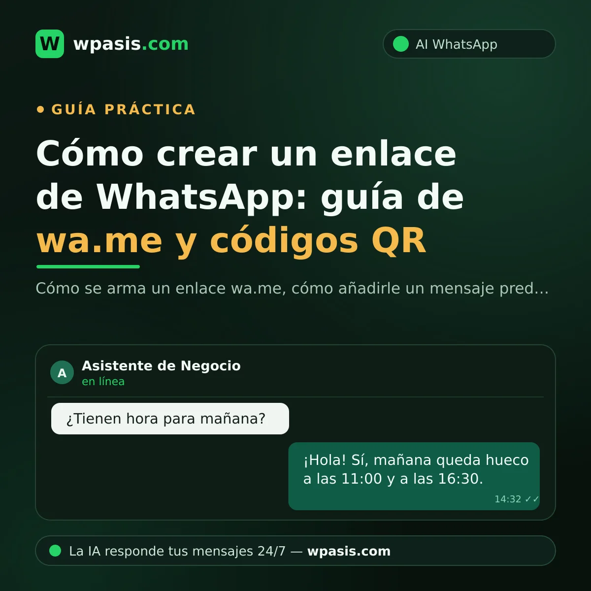 Cómo crear un enlace de WhatsApp: guía de wa.me y códigos QR