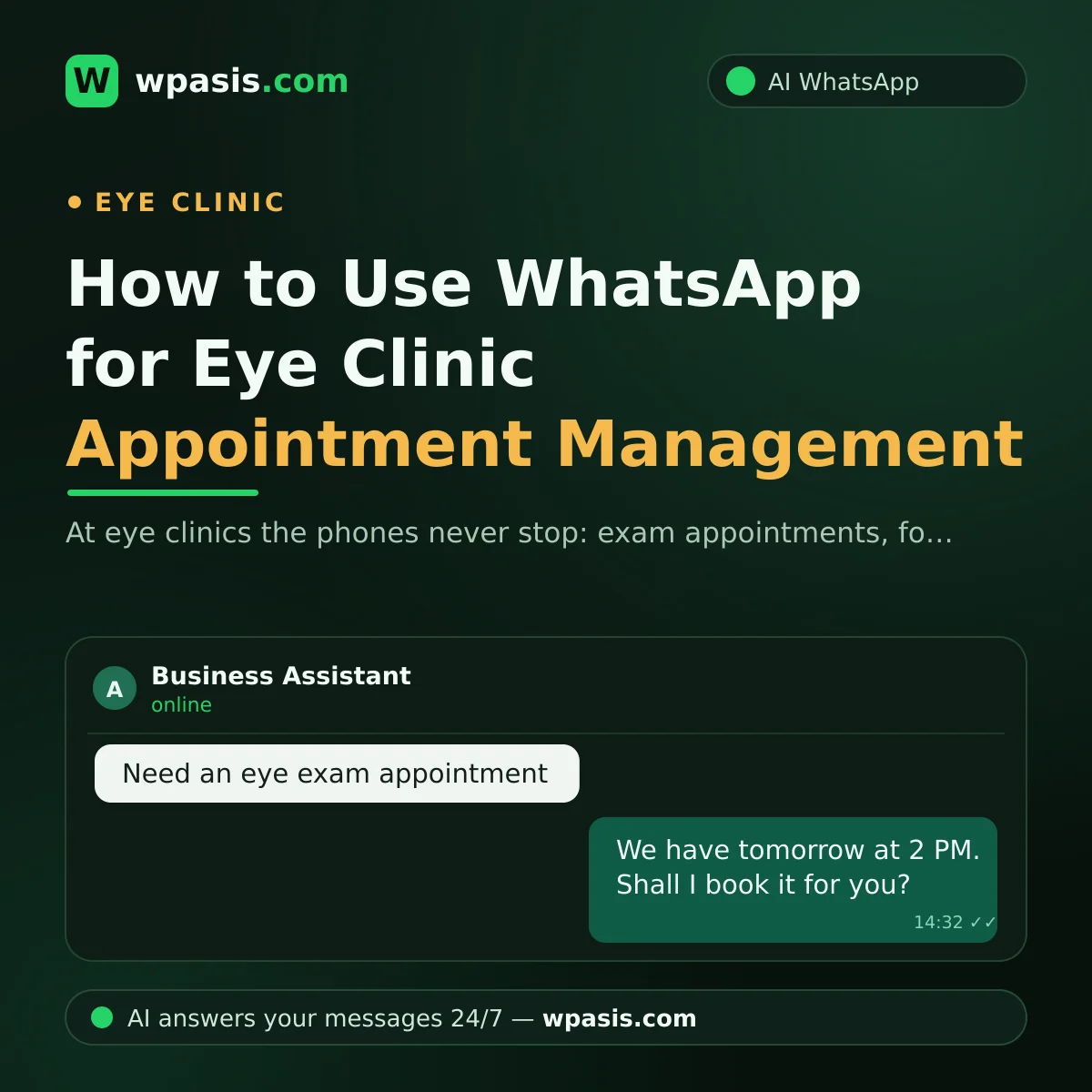 How to Use WhatsApp for Eye Clinic Appointment Management