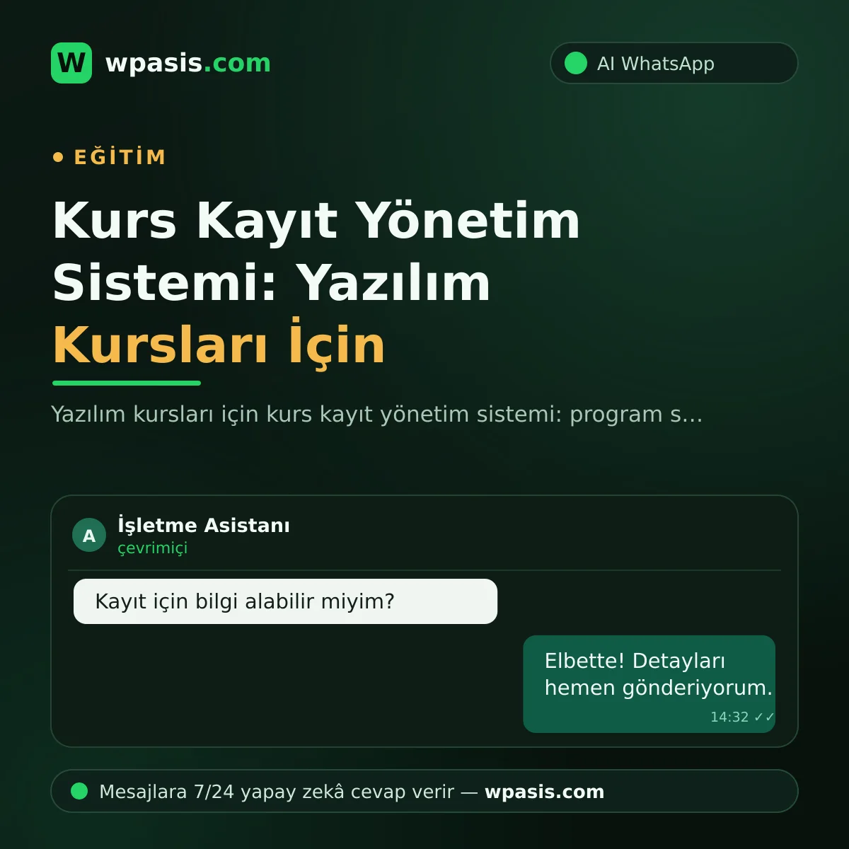 Kurs Kayıt Yönetim Sistemi: Yazılım Kursları İçin