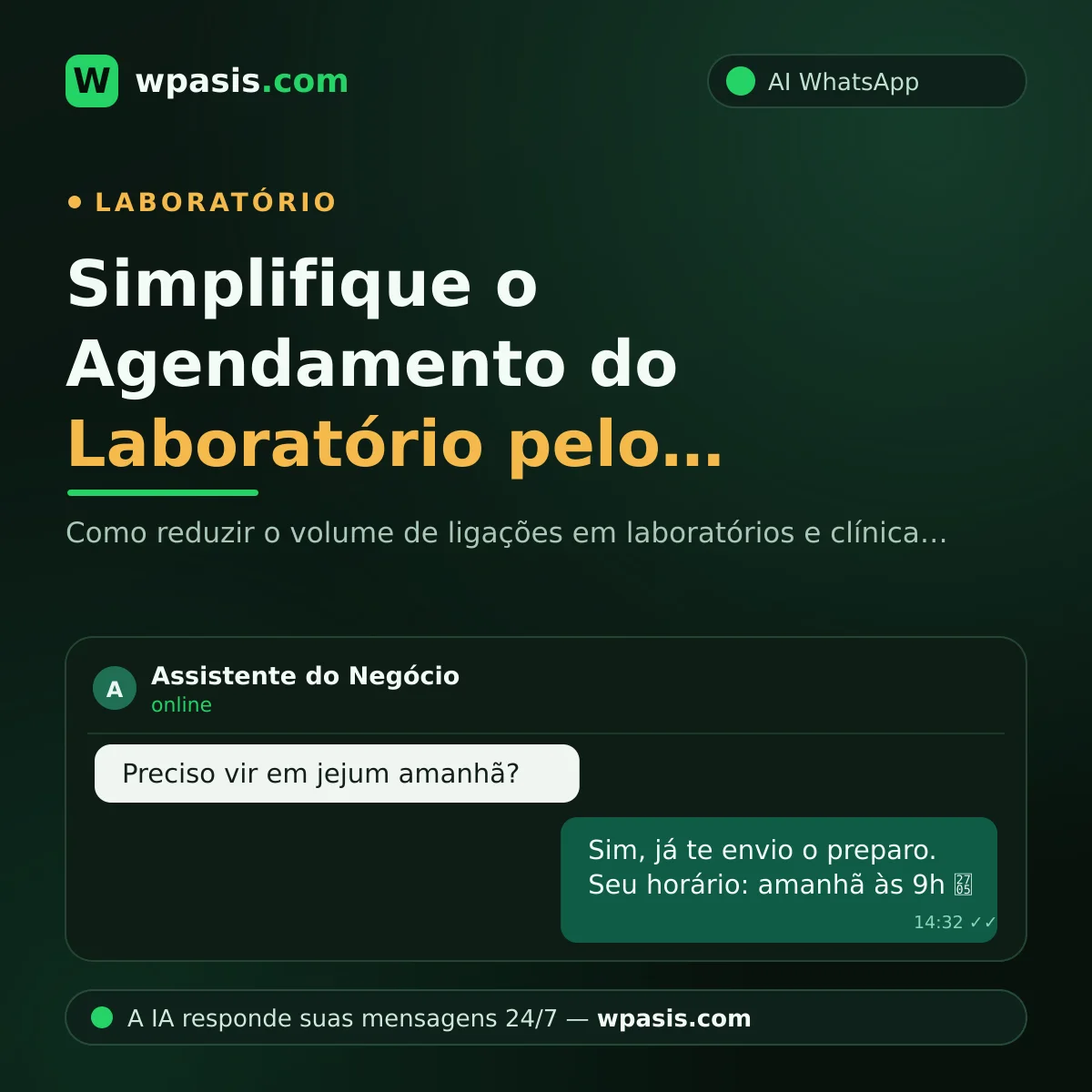Simplifique o Agendamento do Laboratório pelo WhatsApp
