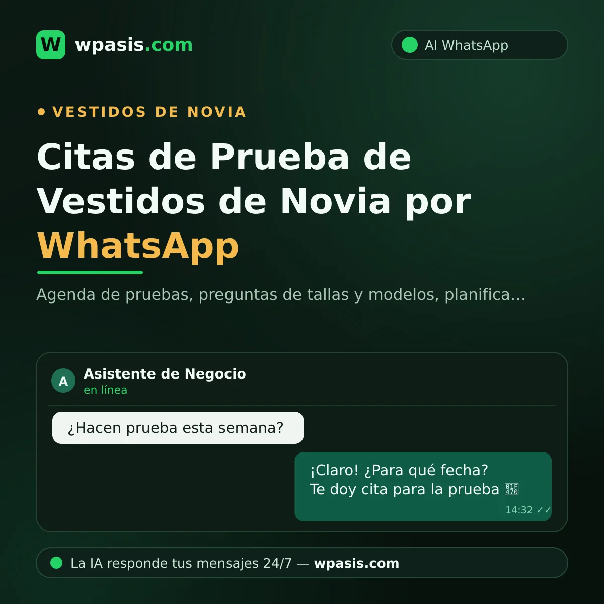 Citas de Prueba de Vestidos de Novia por WhatsApp