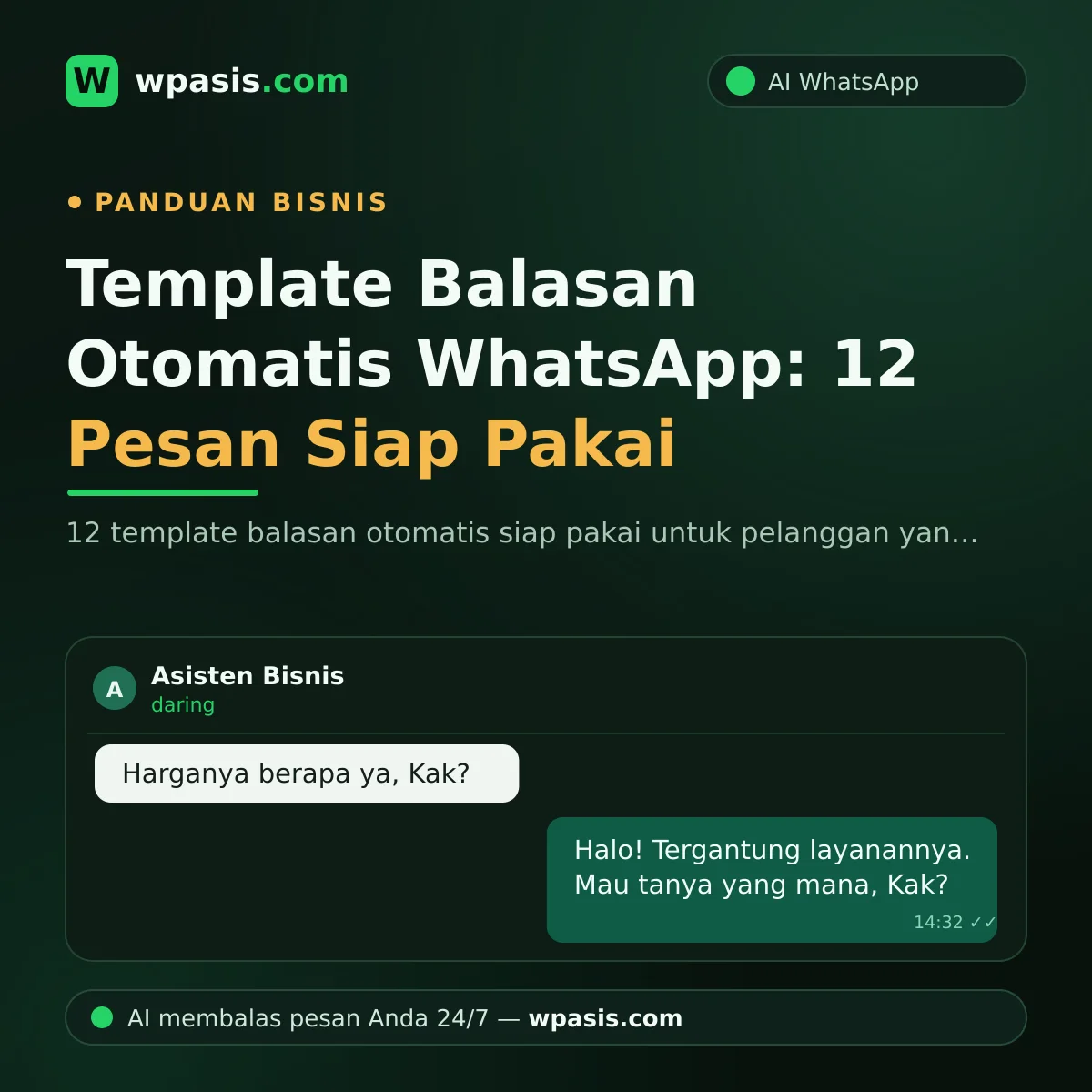 Template Balasan Otomatis WhatsApp: 12 Pesan Siap Pakai