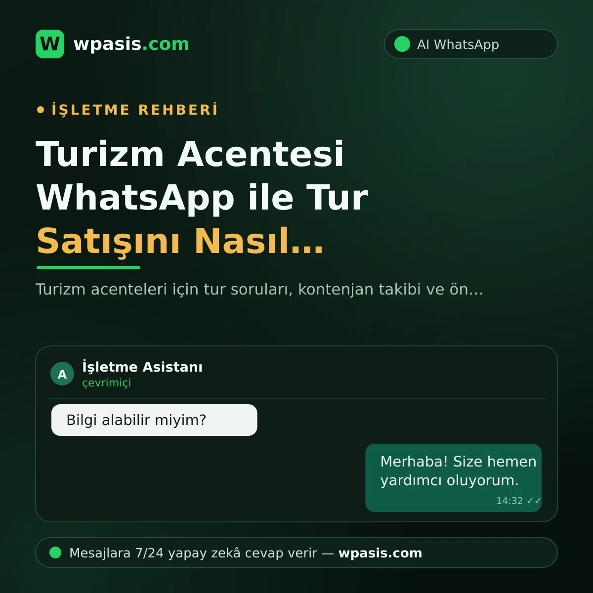 Turizm Acentesi WhatsApp ile Tur Satışını Nasıl Artırır?