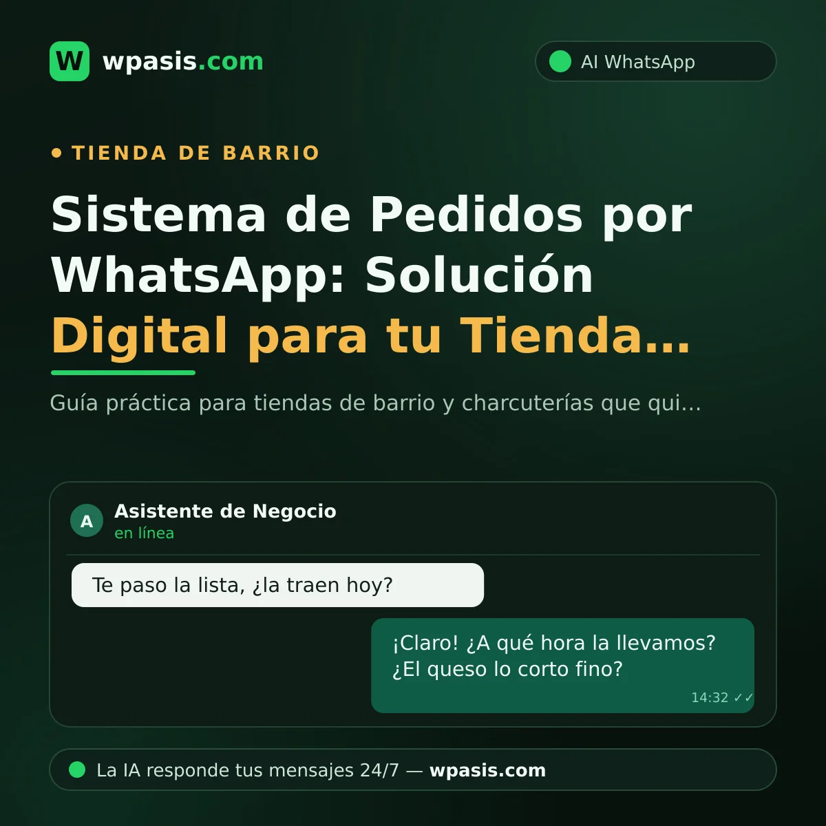 Sistema de Pedidos por WhatsApp: Solución Digital para tu Tienda de Barrio
