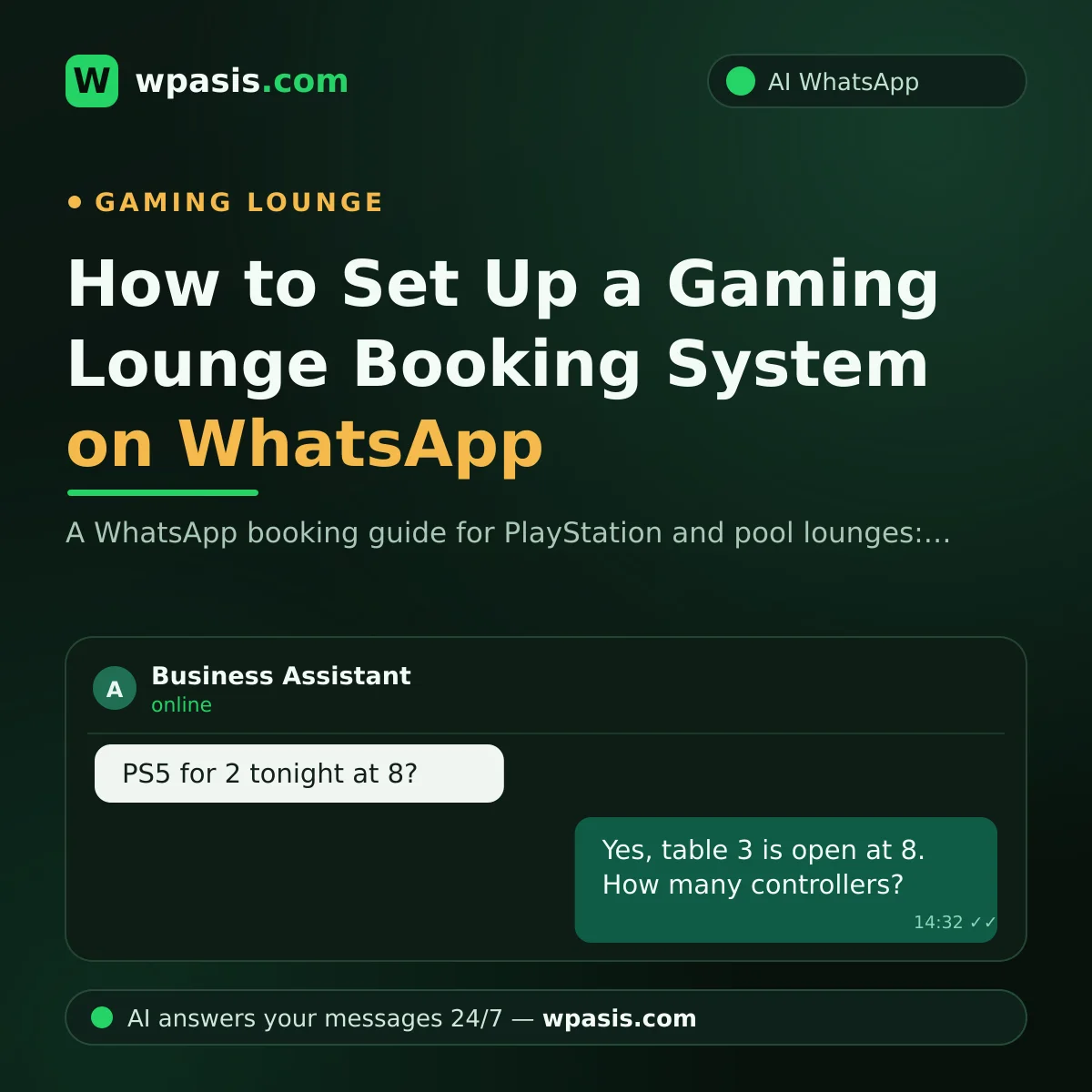 How to Set Up a Gaming Lounge Booking System on WhatsApp