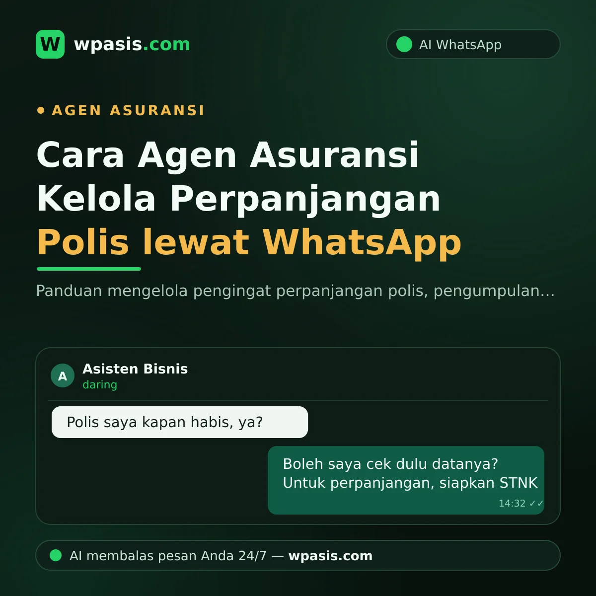 Cara Agen Asuransi Kelola Perpanjangan Polis lewat WhatsApp
