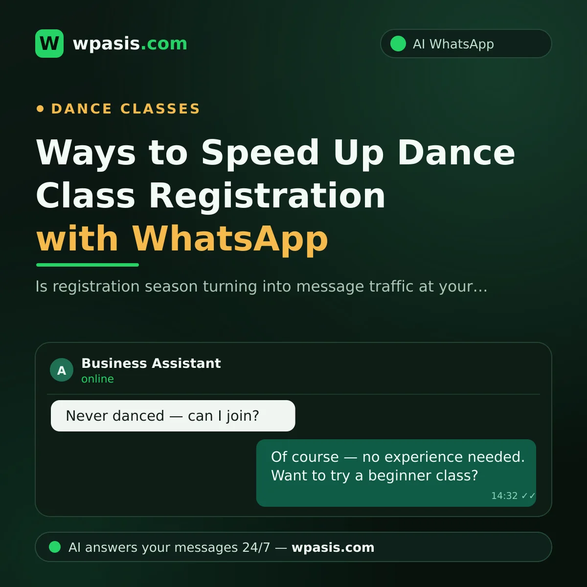 Ways to Speed Up Dance Class Registration with WhatsApp