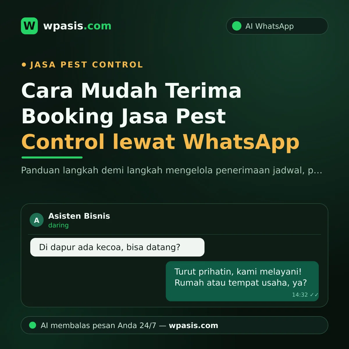 Cara Mudah Terima Booking Jasa Pest Control lewat WhatsApp