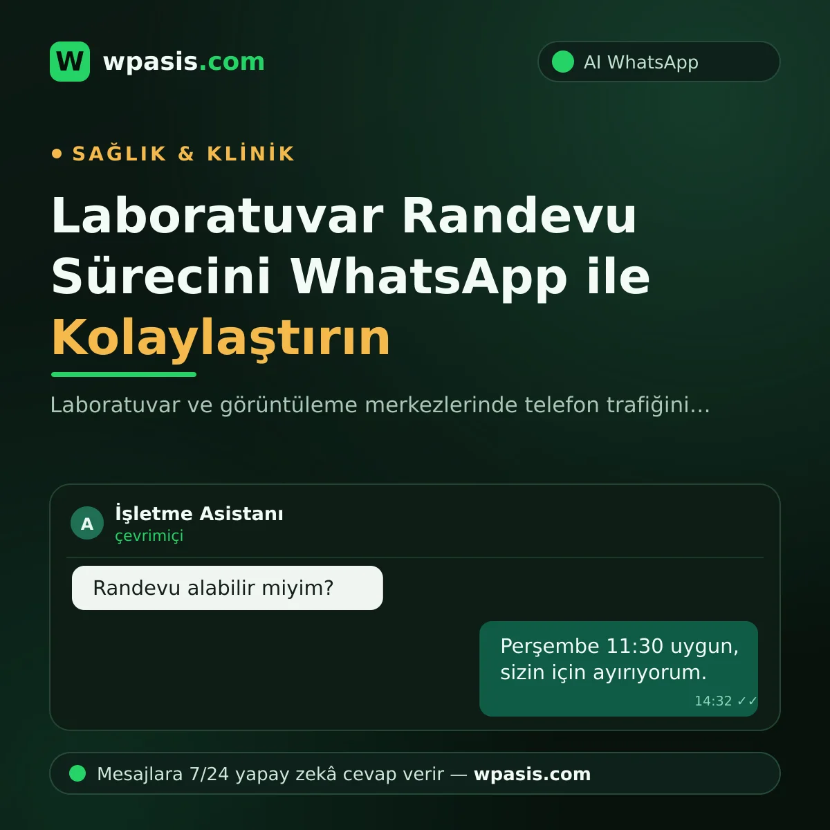 Laboratuvar Randevu Sürecini WhatsApp ile Kolaylaştırın