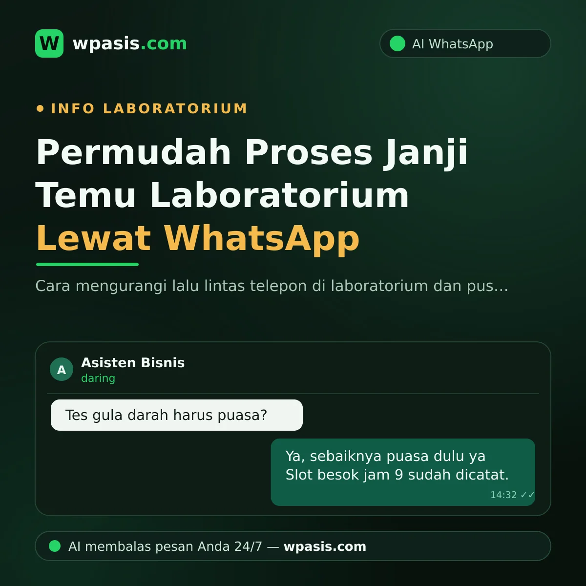 Permudah Proses Janji Temu Laboratorium Lewat WhatsApp