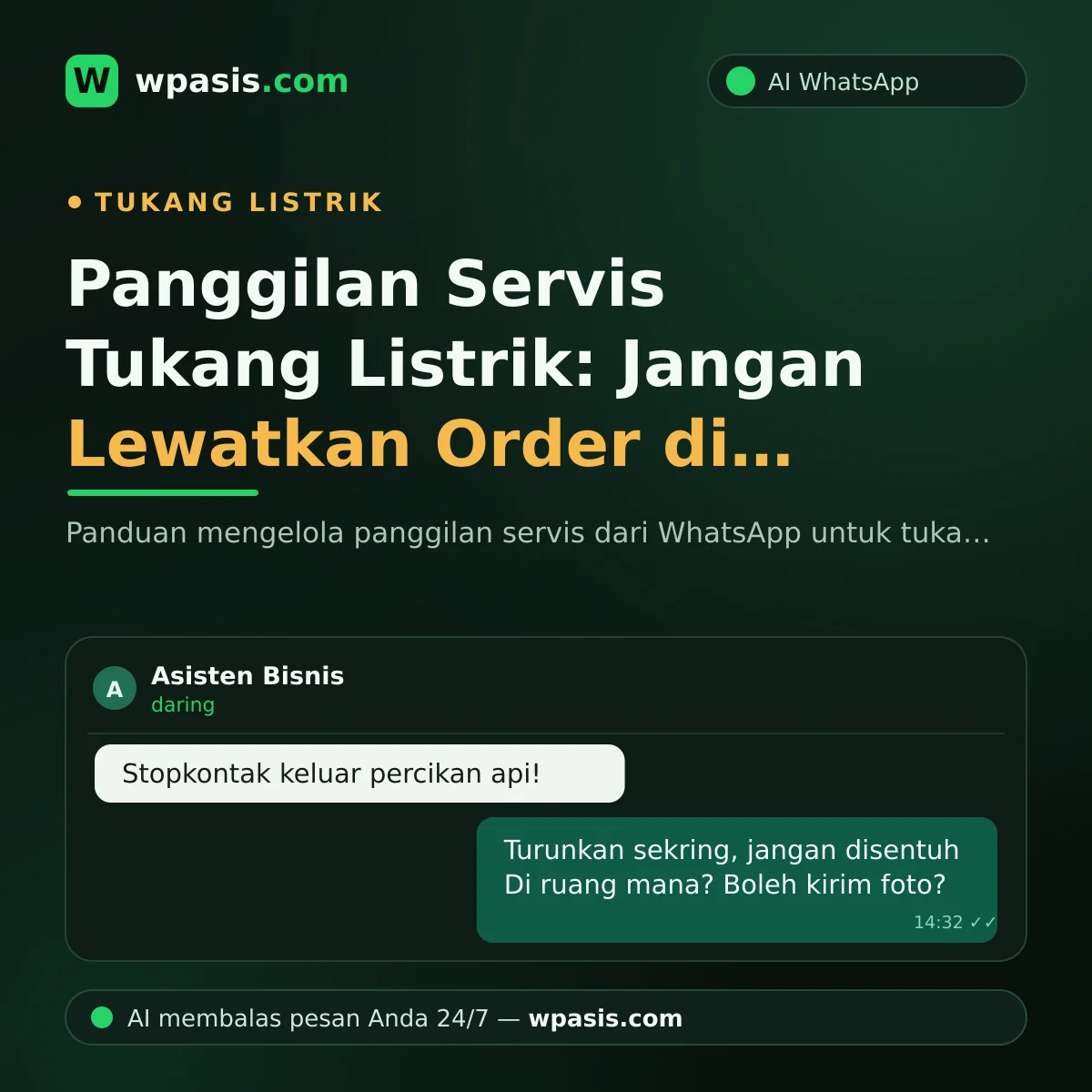 Panggilan Servis Tukang Listrik: Jangan Lewatkan Order di WhatsApp