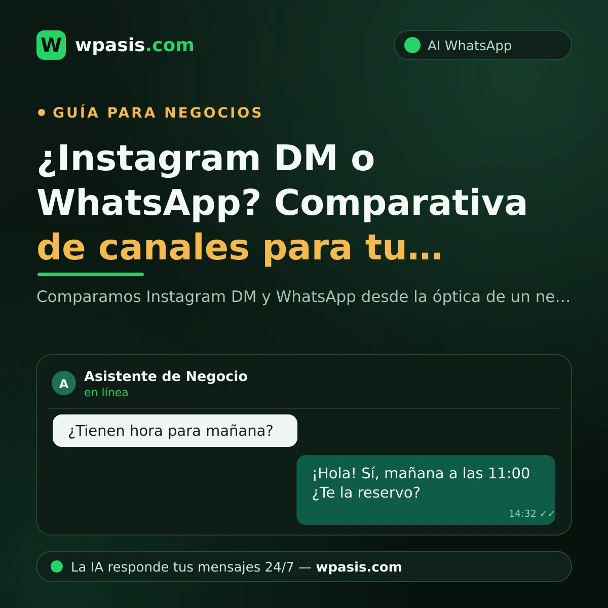 ¿Instagram DM o WhatsApp? Comparativa de canales para tu negocio