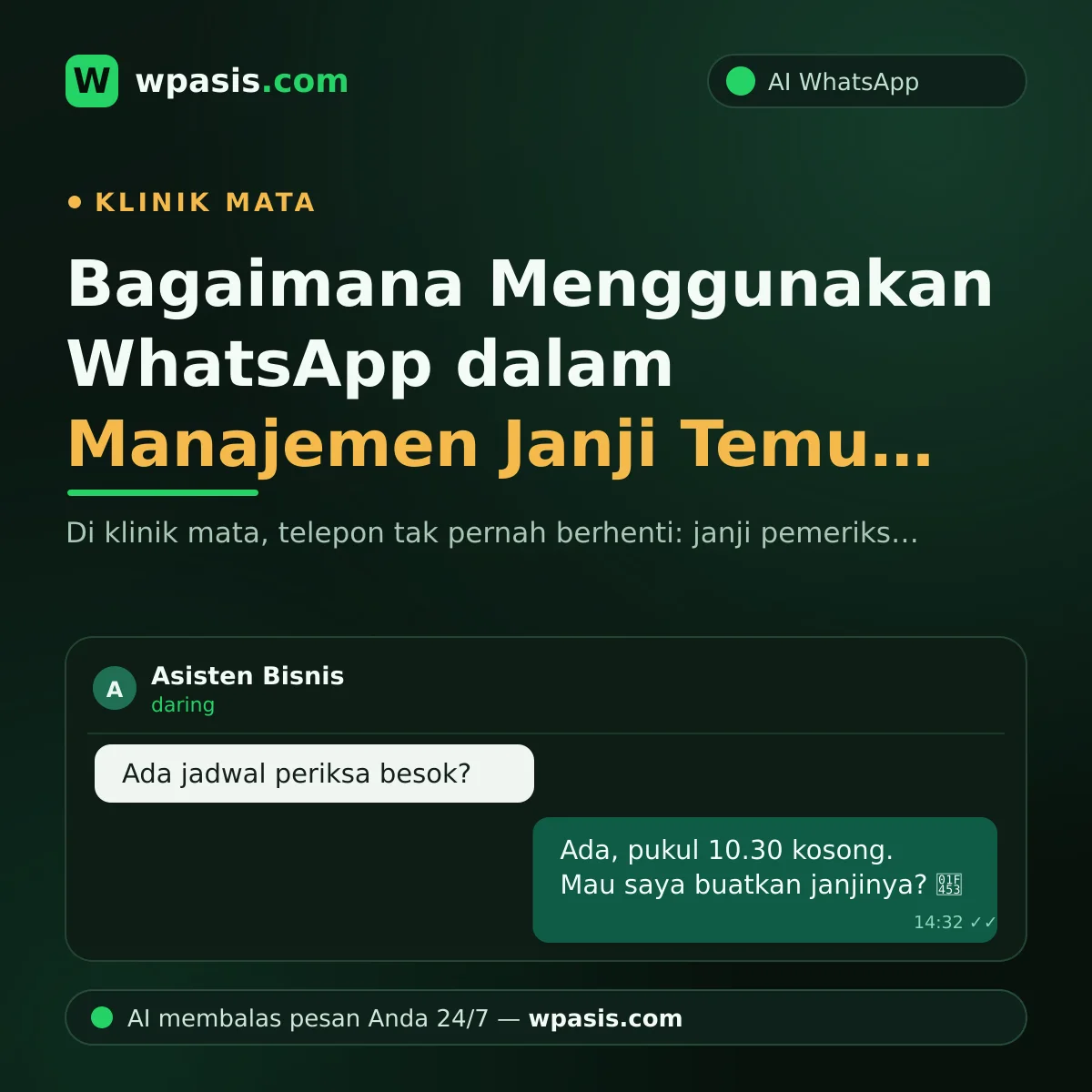 Bagaimana Menggunakan WhatsApp dalam Manajemen Janji Temu Klinik Mata?