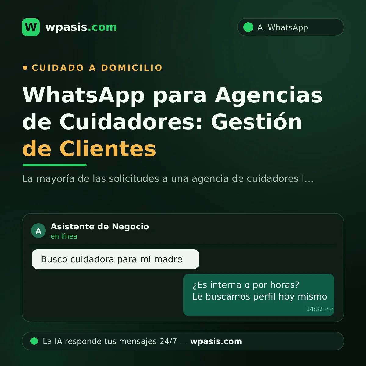 WhatsApp para Agencias de Cuidadores: Gestión de Clientes