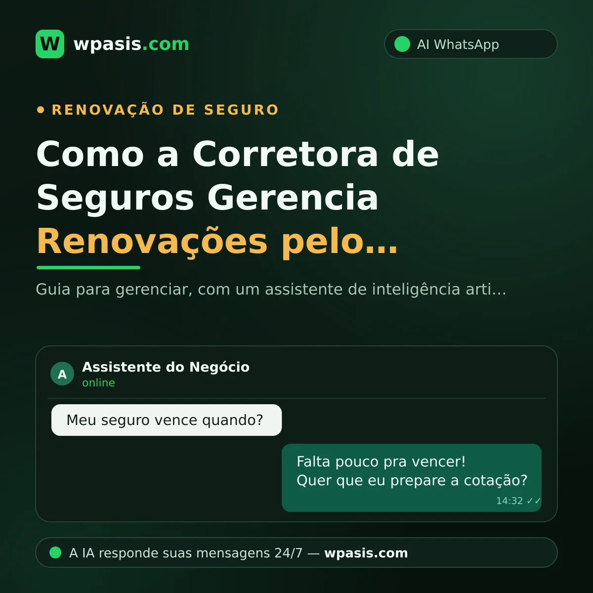 Como a Corretora de Seguros Gerencia Renovações pelo WhatsApp