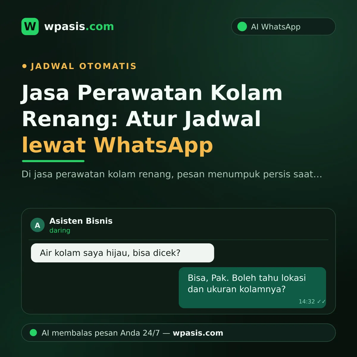 Jasa Perawatan Kolam Renang: Atur Jadwal lewat WhatsApp