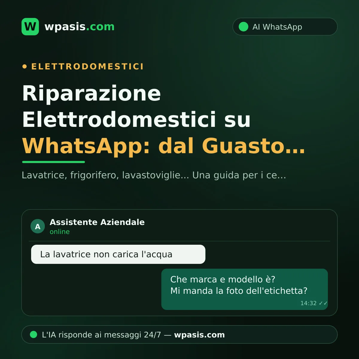 Riparazione Elettrodomestici su WhatsApp: dal Guasto all'Appuntamento