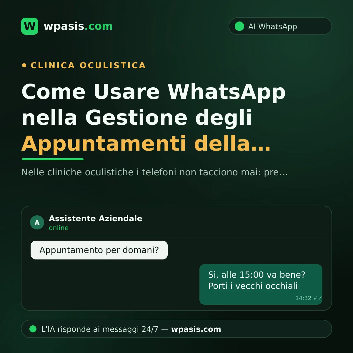 Come Usare WhatsApp nella Gestione degli Appuntamenti della Clinica Oculistica