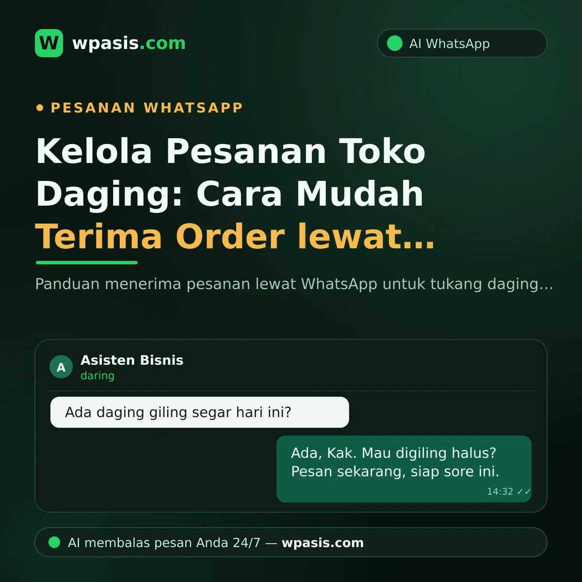 Kelola Pesanan Toko Daging: Cara Mudah Terima Order lewat WhatsApp