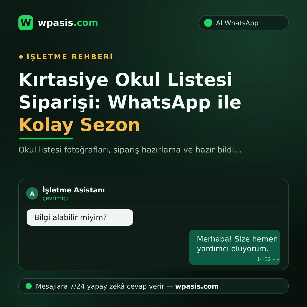 Kırtasiye Okul Listesi Siparişi: WhatsApp ile Kolay Sezon