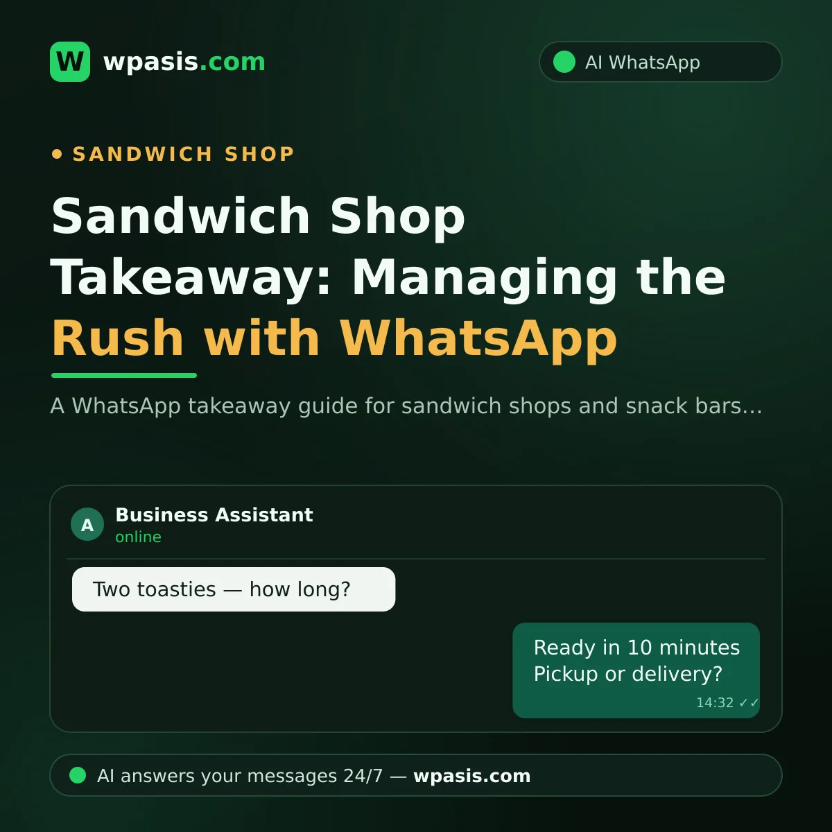 Sandwich Shop Takeaway: Managing the Rush with WhatsApp