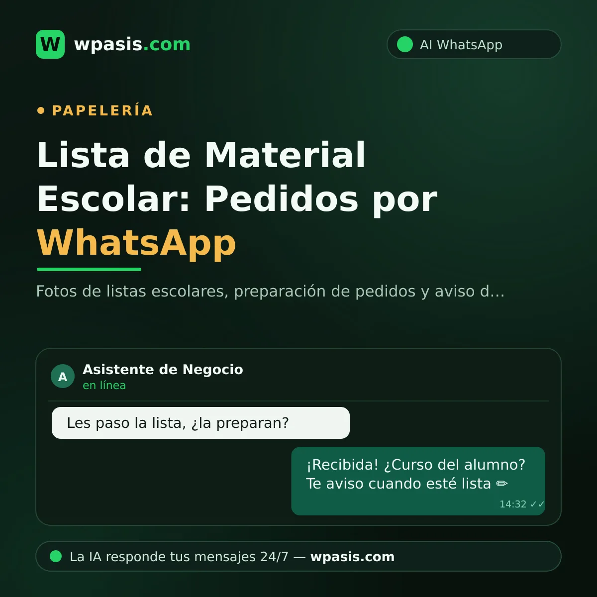 Lista de Material Escolar: Pedidos por WhatsApp