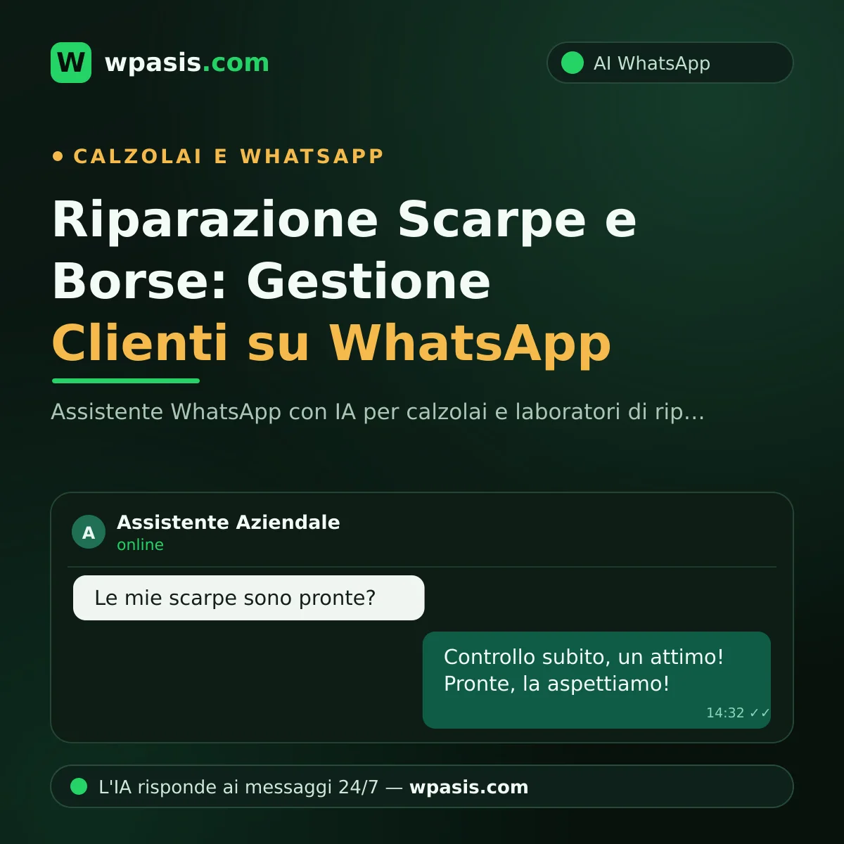 Riparazione Scarpe e Borse: Gestione Clienti su WhatsApp