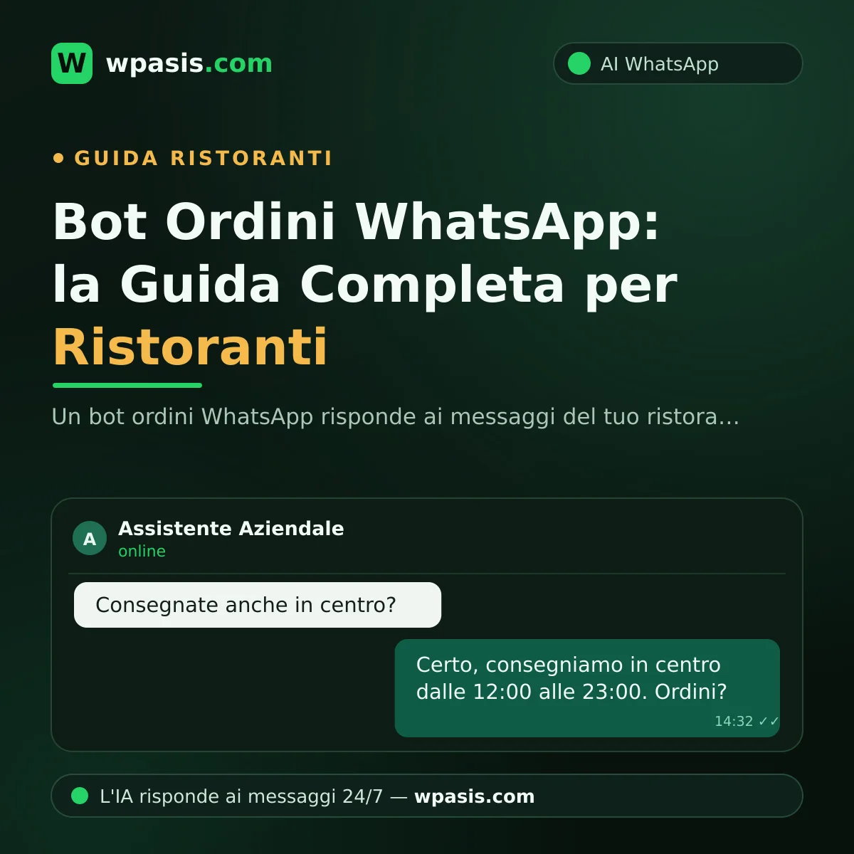 Bot Ordini WhatsApp: la Guida Completa per Ristoranti
